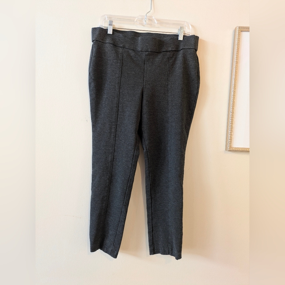 Anne Klein Gray Women's High-Rise Tummy Control Pants, Sz. LARGE